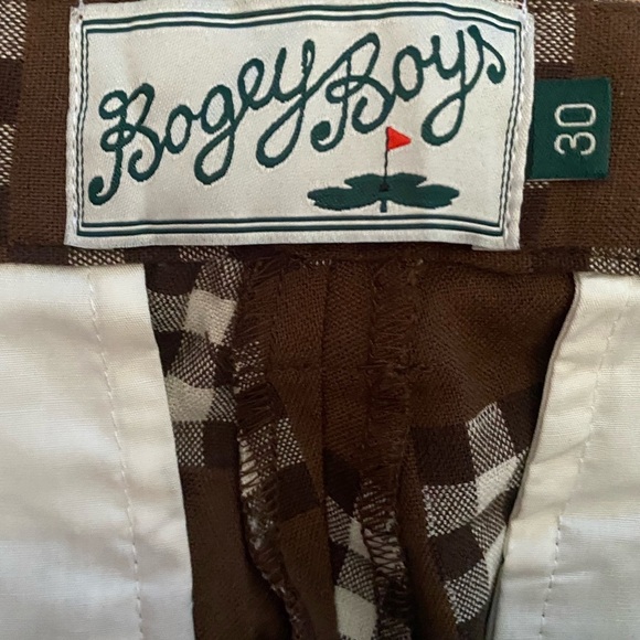 Bogey Boys The Best Pant Brown Patchwork Plaid Golf Pants Men’s Size 30 NEW - Picture 8 of 9